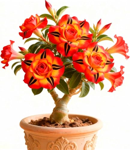 Farbenfrohe Wüstenrosen-Rhizom In GroßPackungen Elegant Adenium Fachgerecht Gepflanzt GartenverschöNerung-1 Rhizom-G