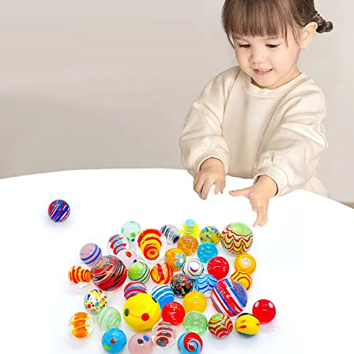 40 Pcs Glass Marbles For Kids Big Small Colored Marbles Assorted Sizes Glow In The Dark Marbles Set Shooter Marbles Bulk For 6+ Years Old Boys Girls Marble Games Toys Decor (0.63"/35Pcs，0.98"/5 Pcs ) #TOP4