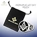 MasonicMan Mens Masonic Square and Compass Triple Sided Stainless Steel Ring in Gift Pouch Size 13