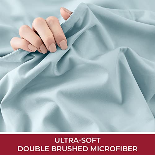 Mellanni Full Fitted Sheet Only - Iconic Collection Bedding Sheets - Soft & Cooling Sheets With Up To 16 Inch Deep Pocket - All Around Elastic - Wrinkle, Fade, Stain Resistant - 1 Pc (Full, Baby Blue) #TOP5