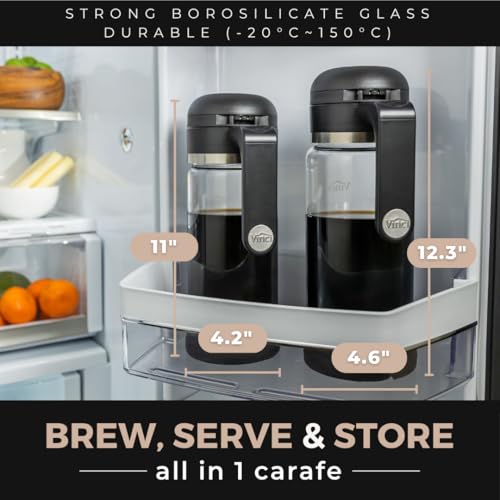 VINCI Cold Brew 360, Glass Cold Brew Coffee Maker Featuring Patented Dual Filter 360 Brewing Technology, Cold Brew for Iced Coffee (1.4 Liter / 47 FL.OZ) by VINCI - Image 5