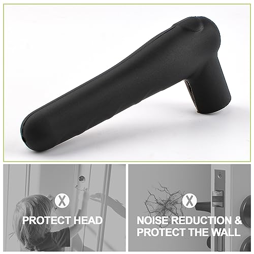 UFURMATE Türgriffabdeckungen, 2 Stück, schwarze Silikon-Türgriff-Handschuhabdeckungen, Türknauf-Abdeckungen, rutschfeste Türhebel-Protektoren