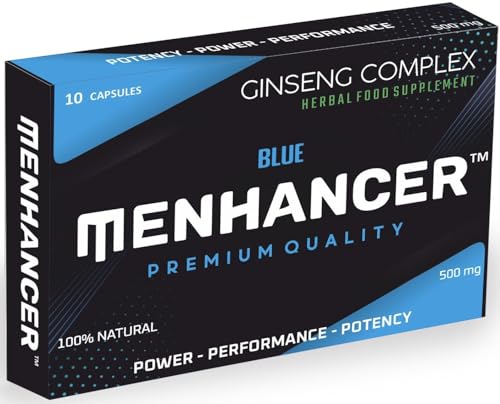 MENHANCER™ - Enhance Your Performance - Extra Strength Performance Enhancing Pills, Stamina Endurance Booster Blue Supplement Pills for Men - 10 Ginseng Capsules