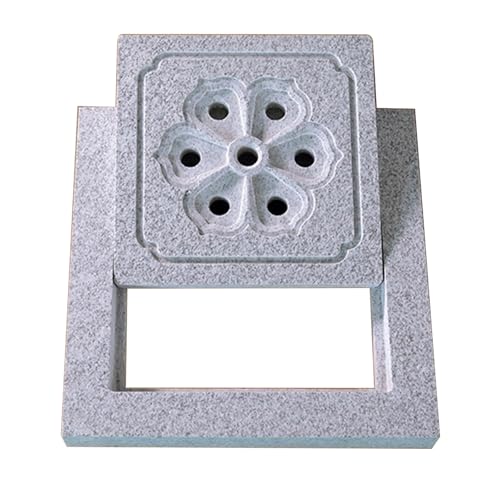 JLLEIZYZ Canaleta Desague con Rejillas, Rejilla Desagues Jardin Las Tallas de Piedra Tienen un Drenaje Suave y Son Adecuadas para Estacionamientos, Aceras y Plazas(40x40x5cm/15.7x15.7x2in)