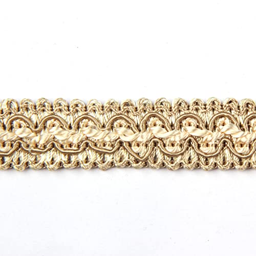 BEL AVENIR Braid Trim 0.78 inch 6.8 Yards Gimp Basic Fringe Trim Fabric Sewing Polyester Handcraft DIY Crafts Woven Boho Costume Home Decorative (Light Coffee) by BEL AVENIR - Image 3