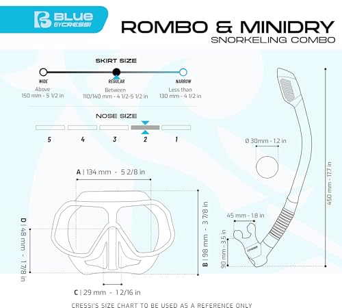 Cressi Kids Snorkeling Kit (Mask & Snorkel) para niños de 6 a 15 años - Rombo & Mini Dry: Diseñado en Italia miniatura 5