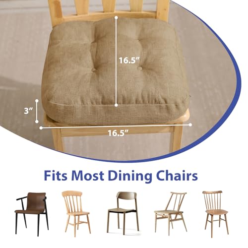 IASEAHK Memory Foam Dining Chair Cushions, Beige, 16.5"x16.5"x3.5" by IASEAHK - Used condition - Image 3