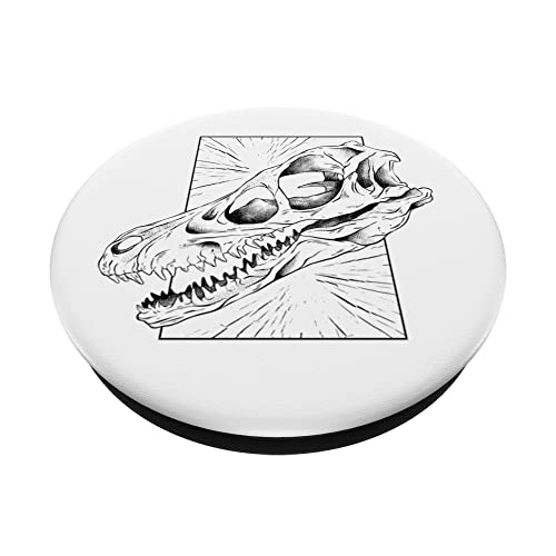 Velociraptor Skull PopSockets Swappable PopGrip, Black - Image 2