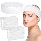 obeoby 100 Pcs Disposable Spa Headband for Women, Stretch Non-woven Disposable Skincare Facials Headbands for Esthetician Supplies, Spa