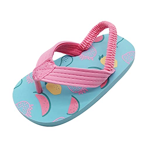 Boys & Girls Flip Flops Sandals Elastic Back Strap Cute Cartoon Soft EVA Yoga Mat Slip on Slide for Bath Shower Beach Pool