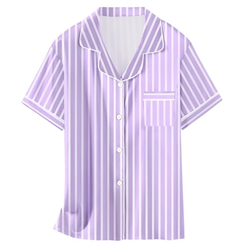 Image of Girls & Womens Satin Pajamas Set, Silk Button-Down Sleepwear 2 Piece Nightwear, 3 Years - Women XXL