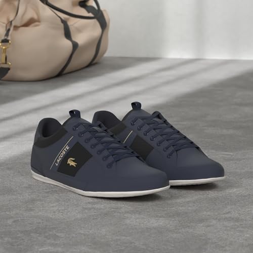 Lacoste Męskie trampki Chaymon, granatowe/czarne, 48 EU, granatowy (Navy)/czarny, 11 US