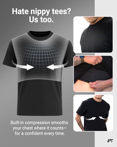 Hybrid Compression Crewneck for Gynecomastia - Men’s Shapewear T-Shirt, Breathable, Lightweight, Discreet, Comfortable4