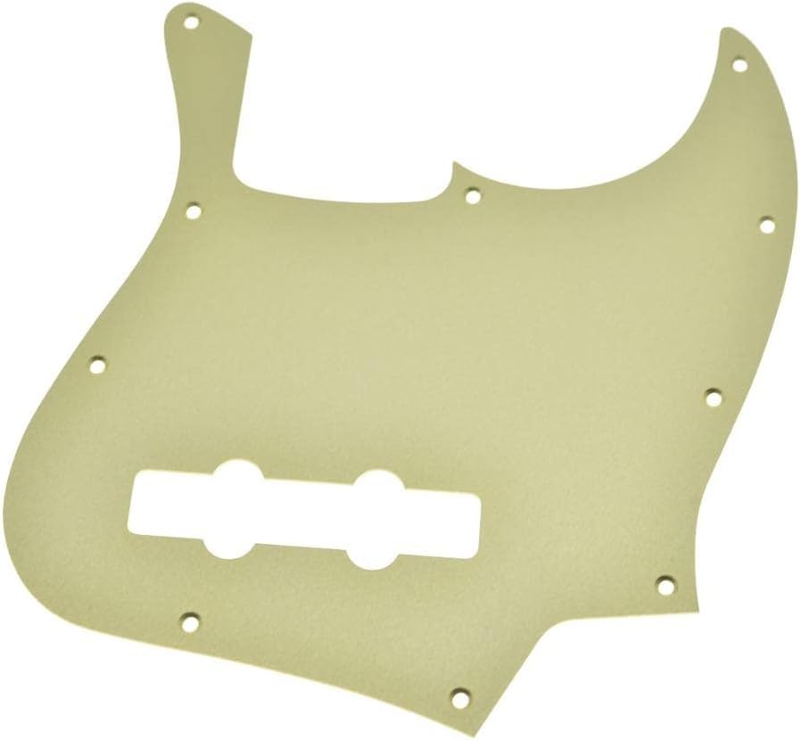 Dopro 10 Hole Matte Aluminum Jazz J Bass Pickguard Metal Anodized J Bass Pick Guard Scratch Plate for USA/Mexico Jazz J Bass Matte Gold
