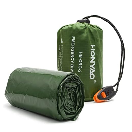 HONYAO Saco de Dormir Emergencia, Sacos de Vivac Supervivencia, Mantas Termica de Aluminio, Supervivencia Bivy para Vivac, Cámping, Excursionismo, Trekking