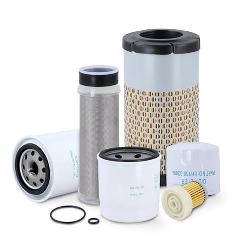 Maintenance Service Filter Kit Fit for Kubota RTV-X1140 RTV-X1100C RTV-X1120D Utility Vehicle, Oil Fuel Air Hydraulic Filter Replace# HH150-32094 6A320-59930 HHK70-14070 HHK32-16770 1G319-11210