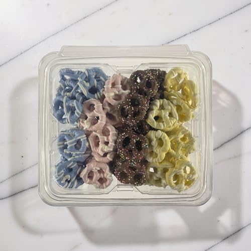 Carlotta’s Bakery Mini Coated Pretzels Assorted Flavors, 1 lb Tray – Milk Chocolate, Lemon, Blueberry & Strawberry Variety Pack