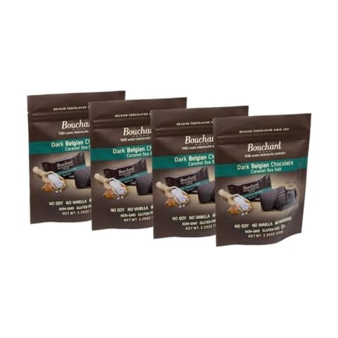 Bouchard Belgian Dark Chocolate with Caramel & Sea Salt (5.29 OZ / 150g) (Pack of 4) Cover