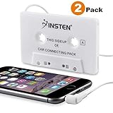 INSTEN [2-Pack Car Cassette Tape Deck Adapter Compatible with 3.5mm Jack Audio MP3/CD Player Compatible with iPhone 6S / 6S Plus / 5S, Samsung Galaxy S8 / S8+ S8 Plus/S9/ S9+ S9 Plus, LG G6