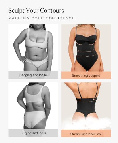 Image of Popilush Bodysuits for Women Tummy Control Shapewear Corset Tops