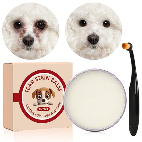 Tränenfleckenreiniger für Welpen, Pflegecreme mit Bürste von 40 Gramm, Augenreiniger für Hunde, für...