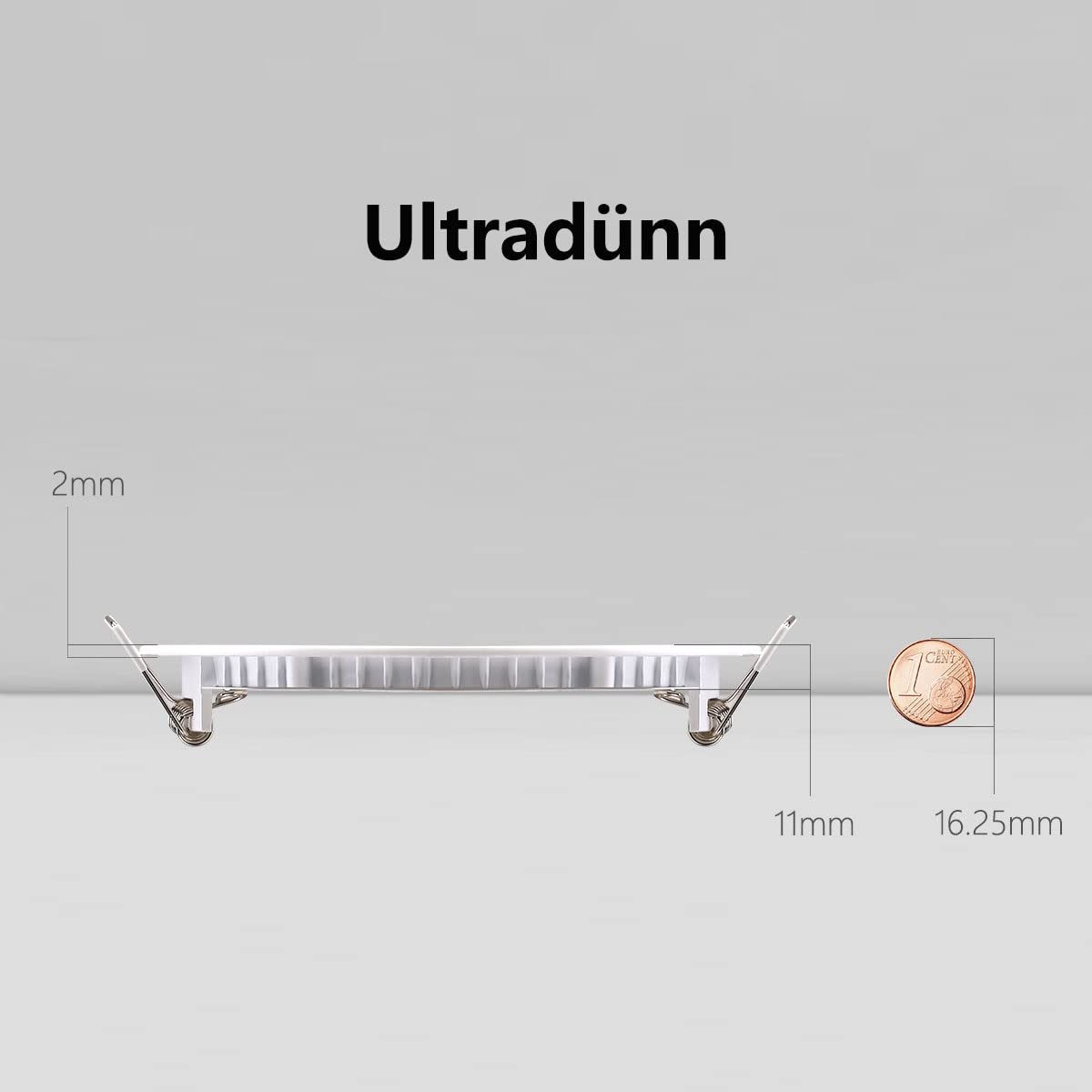 5er LED Einbaustrahler 230V, 9W 720LM Deckenspots Spotlight Dimmbar, 11mm Ultra Flach Einbauleuchten mit Trafo IP44 LED Spots Lampe für Badezimmer Küche Wohnzimmer Warmweiß 3000K Rund Panel