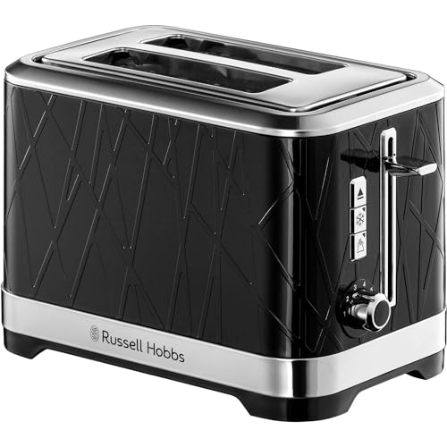 Russell Hobbs 28091 Structure Toaster, 2 Slice - Contemporary Design Featuring Lift and Look with Frozen, Cancel and Reheat Settings, Black