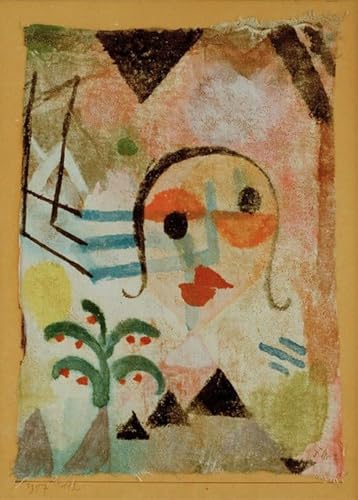Toile Paul Klee Portrait d'une rousse affiche art abstrait décoration murale salon 60x90cm