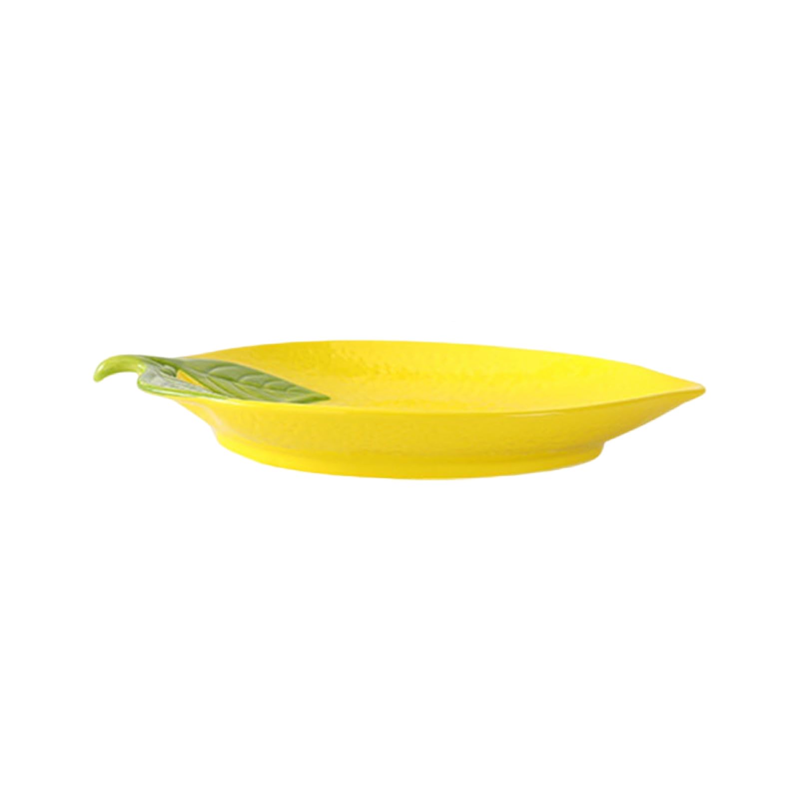 TFAOYS Practical Lemon Shape Ceramic Spoon Rest Salad Bowl Plate Base Smooth Dinnerware Tableware for Daily Meal Lemon Shape Serving Plate Dishes