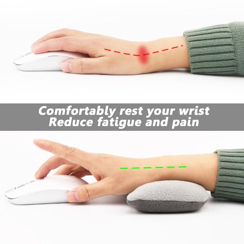 Large Mouse Wrist Rest Bean Bag, Ergonomic Mouse Support Pad Filled Ergo Beads for Computer, Laptop, PC Gaming (Gray) by CandoCraft - Image 4