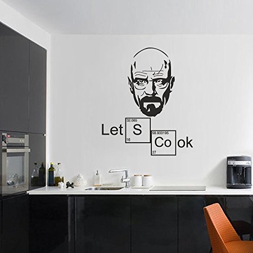 Let 's cook- tabla periódica elementos adhesivos de vinilo decorativo de pared de Breaking Bad – vinilo letras citas para cocina (marrón)