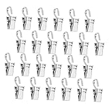 SOLUSTRE 25 Piezas Clip de Cortina Clips de Cortina Clips Resistentes Clips de Alta Resistencia Ganchos de Cortina pequeños Clips Ganchos de Clip de Metal Perchas Acero Inoxidable Silver