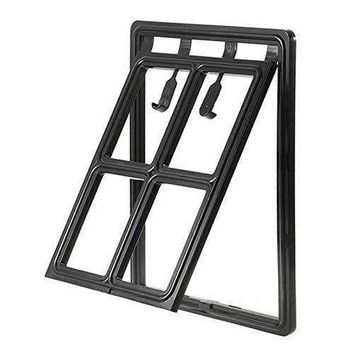 ELECTROPRIME Lockable Pet Door Plastic Pets Door Dog Gate Way For Screen Black Tool Home New