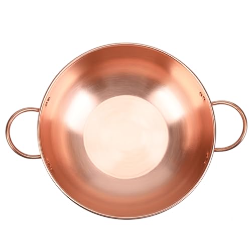 Copper Jam Pan with Brass Handles, Diameter 7.87''