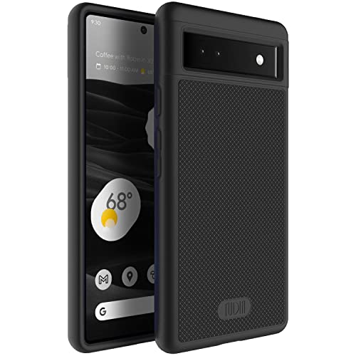 TUDIA Google Pixel 6a ケース 米軍MIL規格 2層保護耐衝撃性滑り止め超薄型TPU保護ハード Pixel6a ケース - マットブラック