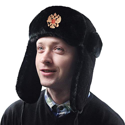 Chapka russe pour homme et femme bonnet d'hiver ushanka style trappeur