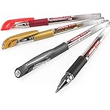 Edding 2185 Gel-Tintenroller, 0,7 mm, Schwarz, Gold, Silber und Rot, 4 Stück