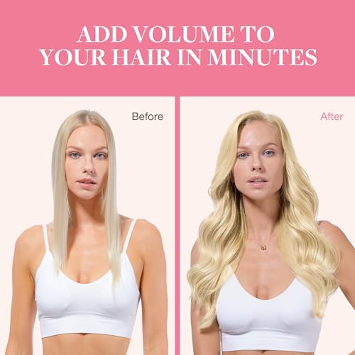 Image of GOO GOO Clip in Hair Extensions Real Human Hair, Remy Human Hair Extensions Clip ins for Women, Natural Human Hair, 14inch 130g 9Pcs, 613R Bleach Blonde