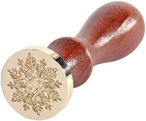 Wax Seal Stamp Set, 8PCS Merry Christmas Seal Wax Stamp Kit Including 1 Wooden Handle and 8 Brass Head for Envelope Postcard Label Wedding Invitation