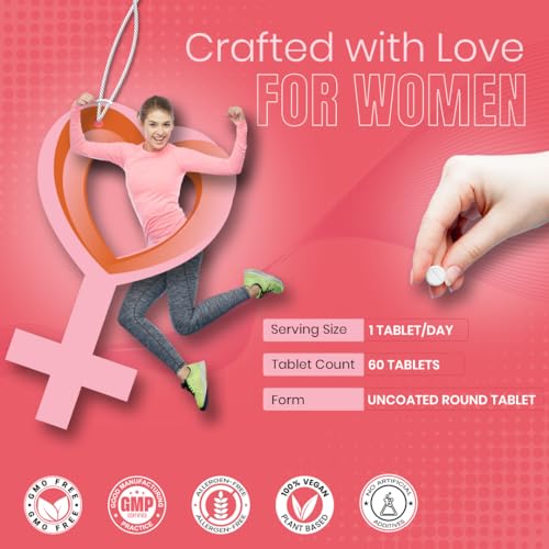 Image of CUREFOREVER Multivitamin Tablets for Women with Vitamin C, Zinc & Biotin | Complete Multivitamin for Women's Wellness | Supports Energy, Bone Health, Skin & Immunity - 120 Tablets