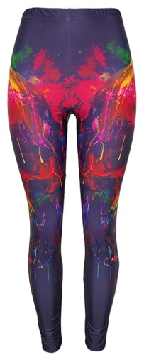 Sister Amy Women's Floral Printed Footless Elastic Tights Legging Y-Skull-1 Large