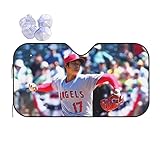 人気 大谷翔平 サンシェード 車フロント ガラスカバー 遮光 断熱 車用 紫外線カット 簡単着脱 吸盤 車用サンシェード 保護四季用 雑貨 140*76cm