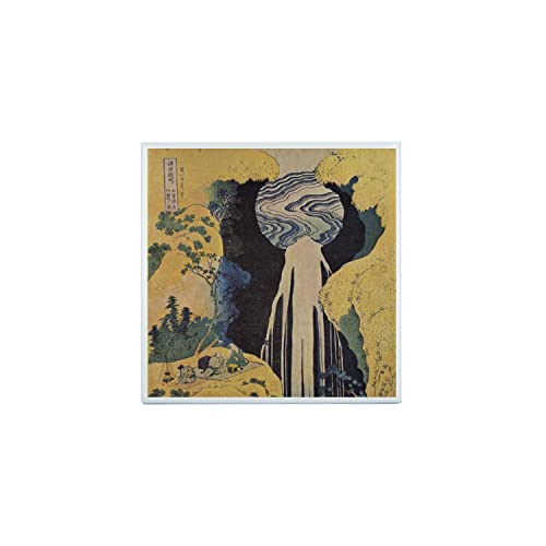 Fabulous Carreau Ceramique Décoratif 10,8 x 10,8 cm - Hokusai Art Japonais Peinture Cascade Beaux Arts