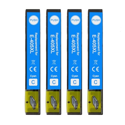 Go Inks Compatible Cyan 405XLC Ink Cartridge - 4 Pack replacements for Epson WorkForce Printers