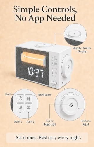 Sunrise Alarm Clock with Sound Machine Wake Up Light and Wireless Charger - image 5
