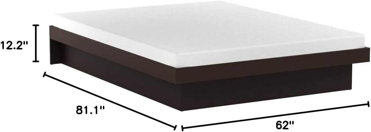 South Shore Basic Platform Bed with Moldings, Queen 60-Inch, Chocolate