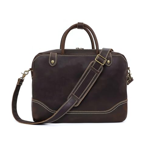 Sacoche vintage en cuir véritable pour homme moderne, idéale pour transporter un ordinateur.