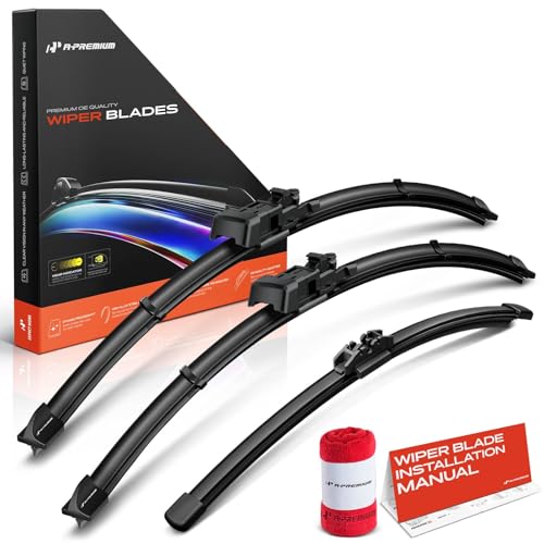A-Premium APWB776 24"/22"/16" Windshield Wiper Blades Compatible with Volvo XC90 2005-2014 - Front Rear Wipers Blade Set for TL2/FR_DH Arm Connector, with Wear Indicator & Towel (Pack of 3) by A-Premium - Used condition - US$29.64