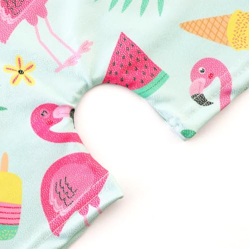 HOZIY Gymnastics Leotards for Girls Size 7-8 Years Aqua Green Pink Flamingo Fruit Ice Cream Tropic Leaf Gymnastic Clothing Clothes Dance Glitter Sparkle Biketard Outfit - Thumbnail 4