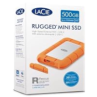 LaCie Rugged Mini Externe SSD 500GB, 40 Gb/s, 2.000 MB/s,kompatibel mit PC/Mac/iPad/Thunderbolt 4 u. 3, Data Rescue Service (STMF500400) – Ansicht 7